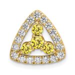 14k 1/2 carat Lab Grown Diamond VS/SI+ G+ and Lab Created Yellow Sapphire Triangle Complete Chain Slide Pendant