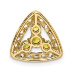 14k 1/2 carat Lab Grown Diamond VS/SI+ G+ and Lab Created Yellow Sapphire Triangle Complete Chain Slide Pendant - Image 3