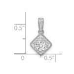 14k White Gold 1/2 carat Lab Grown Diamond VS/SI+ G+ Square Complete Vintage Pendant - Image 3