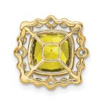14k 1/2 carat Lab Grown Diamond VS/SI+ G+ and Lab Created Yellow Sapphire Square Chain Slide Pendant - Image 3