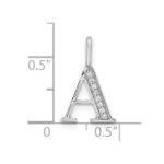 14K White Gold Diamond Letter A Initial Pendant - Image 3