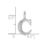 14K White Gold Diamond Letter C Initial Pendant - Image 3
