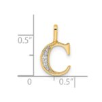 14k Diamond Letter C Initial Pendant - Image 4