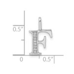 14K White Gold Diamond Letter F Initial Pendant - Image 3