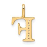 14k Diamond Letter F Initial Pendant - Image 3