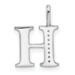 14K White Gold Diamond Letter H Initial Pendant - Image 4
