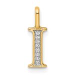 10K Diamond Letter I Initial Pendant
