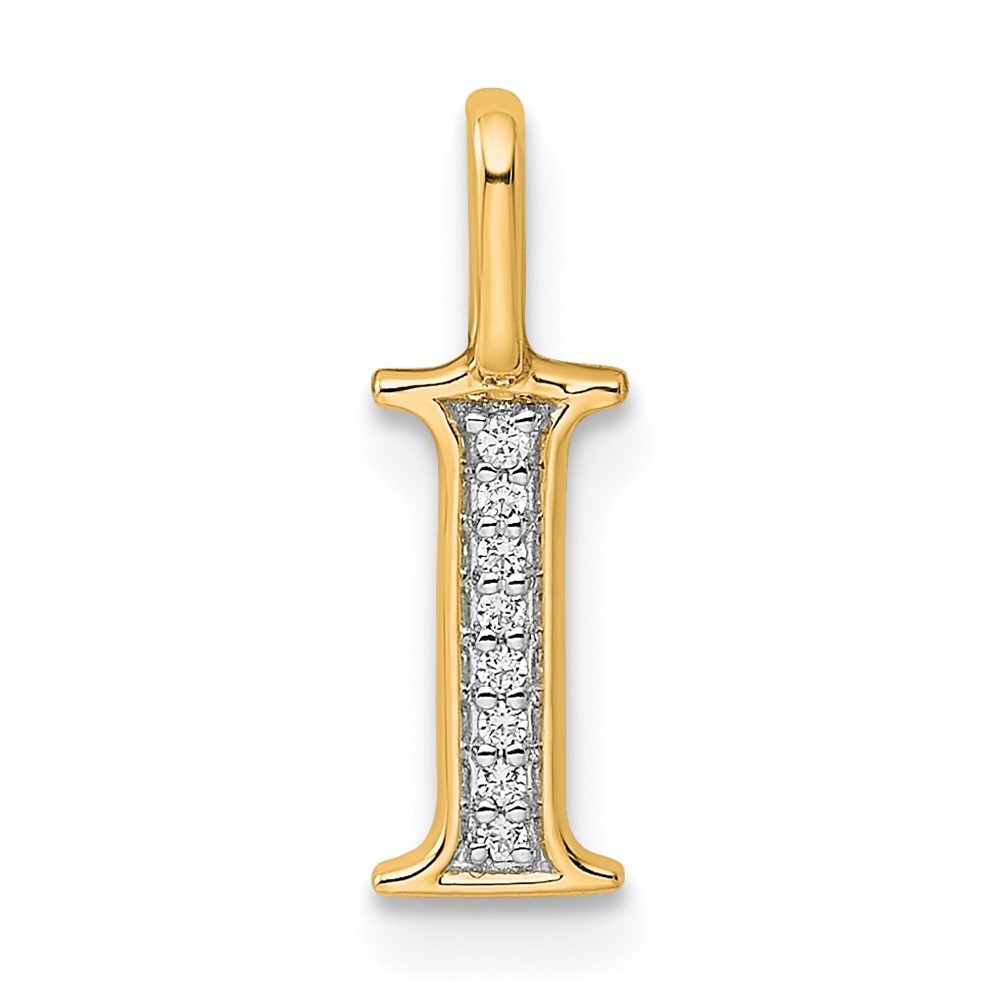 PM8365I-003-YA.jpg 14k Diamond Letter I Initial Pendant - Image 1