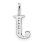 14K White Gold Diamond Letter J Initial Pendant - Image 4