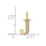 14K Diamond Letter J Initial Pendant - Image 4