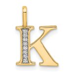 14k Diamond Letter K Initial Pendant