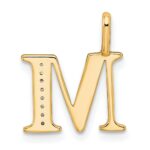 14k Diamond Letter M Initial Pendant - Image 3