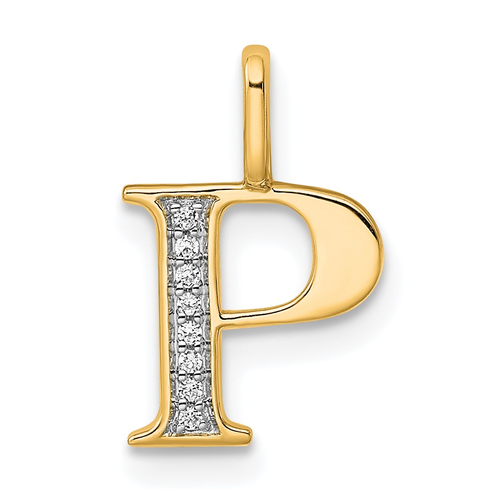 PM8365P-003-YA.jpg 14k Diamond Letter P Initial Pendant - Image 1