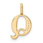 14k Diamond Letter Q Initial Pendant - Image 3