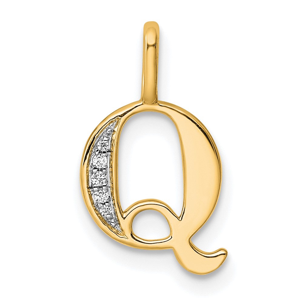 PM8365Q-002-YA.jpg 14k Diamond Letter Q Initial Pendant - Image 1