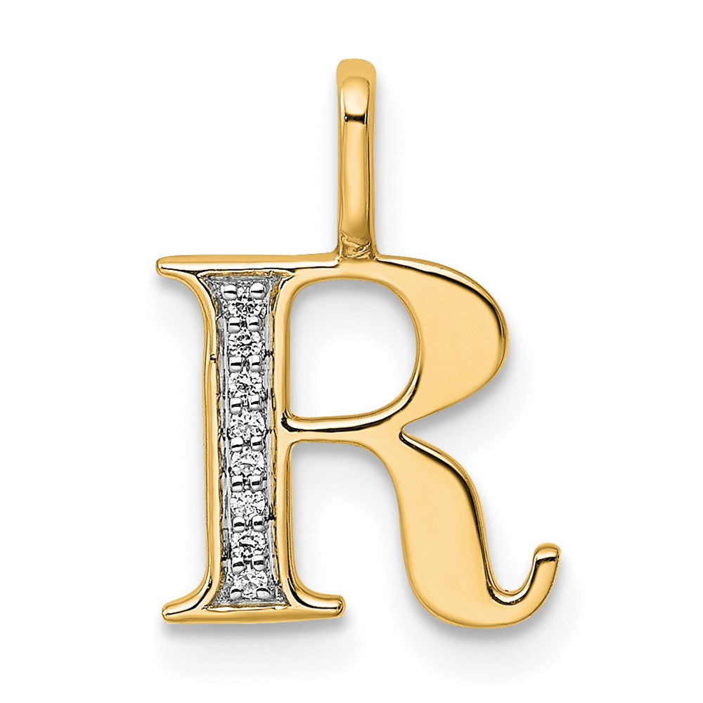 PM8365R-002-YA.jpg 14k Diamond Letter R Initial Pendant - Image 1