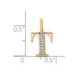 14k Diamond Letter T Initial Pendant - Image 4