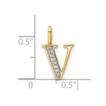 10K Diamond Letter V Initial Pendant - Image 4