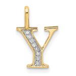 10K Diamond Letter Y Initial Pendant