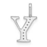 14K White Gold Diamond Letter Y Initial Pendant - Image 4