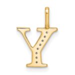 14k Diamond Letter Y Initial Pendant - Image 3