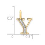 14k Diamond Letter Y Initial Pendant - Image 4