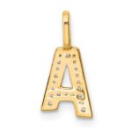 14K Gold Diamond Letter A Initial Pendant - Image 3