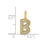 14K  Gold Diamond Letter B Initial Pendant - Image 4