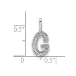 14K White Gold Diamond Letter G Initial Pendant - Image 4