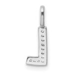 14K White Gold Diamond Letter L Initial Pendant - Image 3