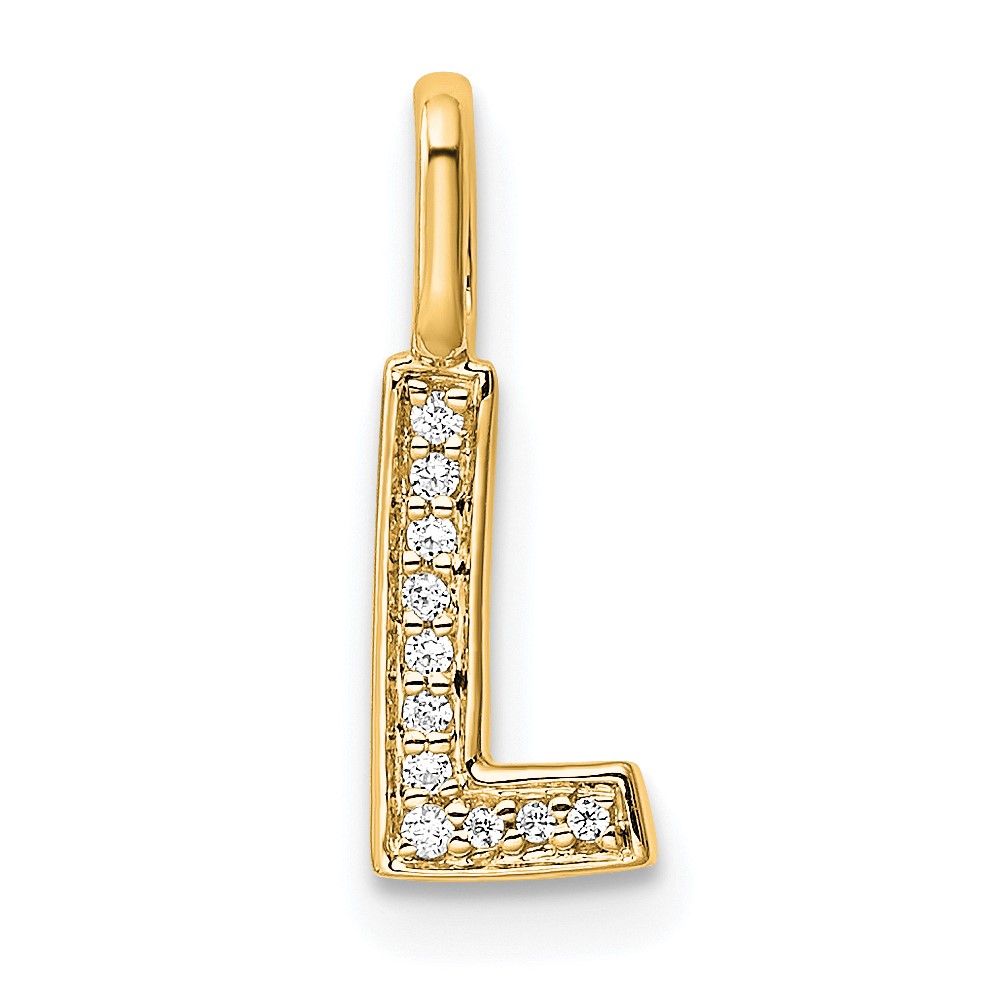 PM8367L-003-YA.jpg 14K Gold Diamond Letter L Initial Pendant - Image 1