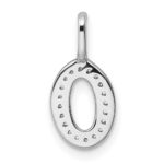 14K White Gold Diamond Letter O Initial Pendant - Image 3