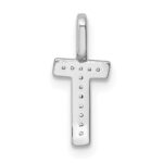 14K White Gold Diamond Letter T Initial Pendant - Image 3