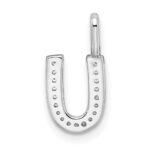 14K White Gold Diamond Letter U Initial Pendant - Image 3