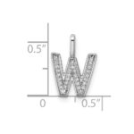 14K White Gold Diamond Letter W Initial Pendant - Image 4
