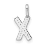 14K White Gold Diamond Letter X Initial Pendant - Image 3