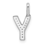 14K White Gold Diamond Letter Y Initial Pendant - Image 3