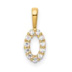 14K Diamond Number 0 Pendant