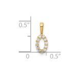 14K Diamond Number 0 Pendant - Image 3