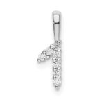 14k White Gold Diamond Number 1 Pendant