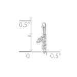 14k White Gold Diamond Number 1 Pendant - Image 3