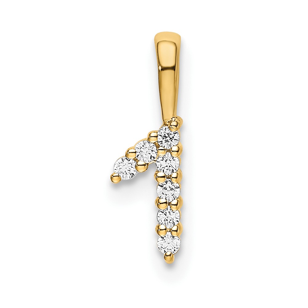 PM8369-1-007-YA.jpg 14K Diamond Number 1 Pendant - Image 1