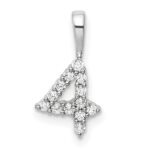 14k White Gold Diamond Number 4 Pendant