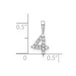 14k White Gold Diamond Number 4 Pendant - Image 2