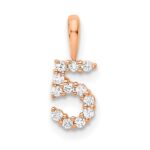14k Rose Gold Diamond Number 5 Pendant