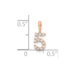 14k Rose Gold Diamond Number 5 Pendant - Image 3