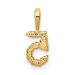 14K Diamond Number 5 Pendant - Image 4
