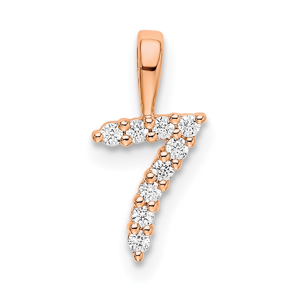 PM8369-7-009-RA.jpg 14k Rose Gold Diamond Number 7 Pendant - Image 1