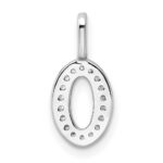 14k White Gold Diamond Number 0 Pendant - Image 4