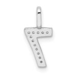 14k White Gold Diamond Number 7 Pendant - Image 4
